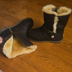UGG Dark Brown Boots with Cream Shearling